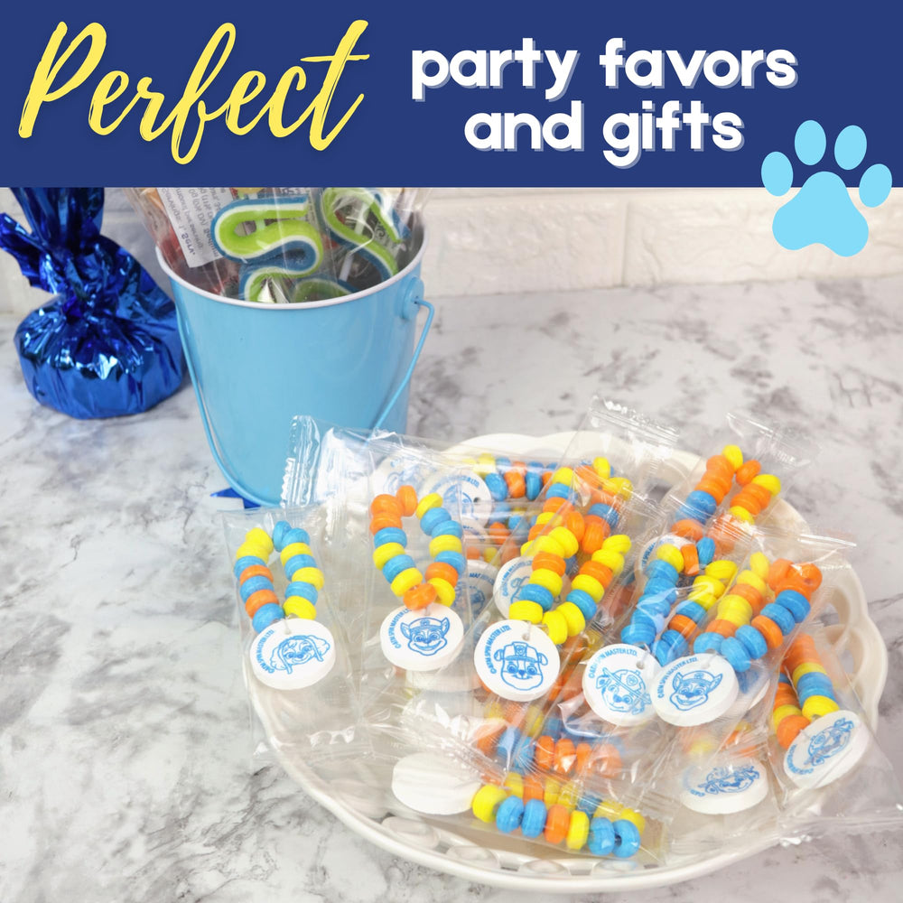 Galerie Paw Patrol candy bracelets 20-pack, perfect for party favors.