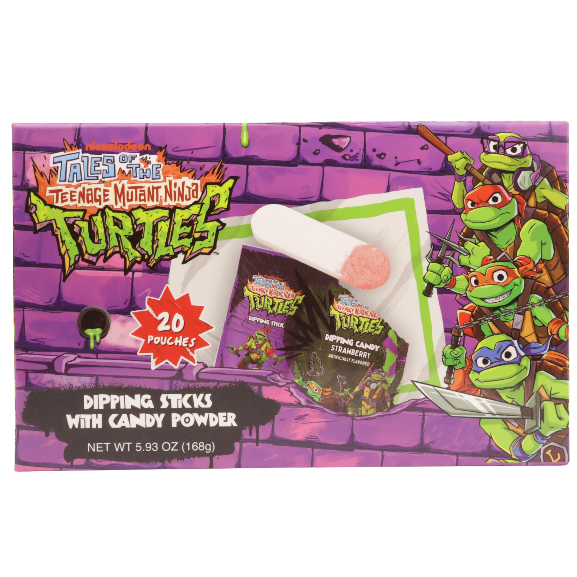 Colorful TMNT sticks ready for dipping at celebrations.
