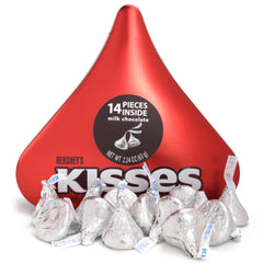 Galerie Hershey Kisses gift box displaying 14 chocolates in a reusable tin for gifting.
