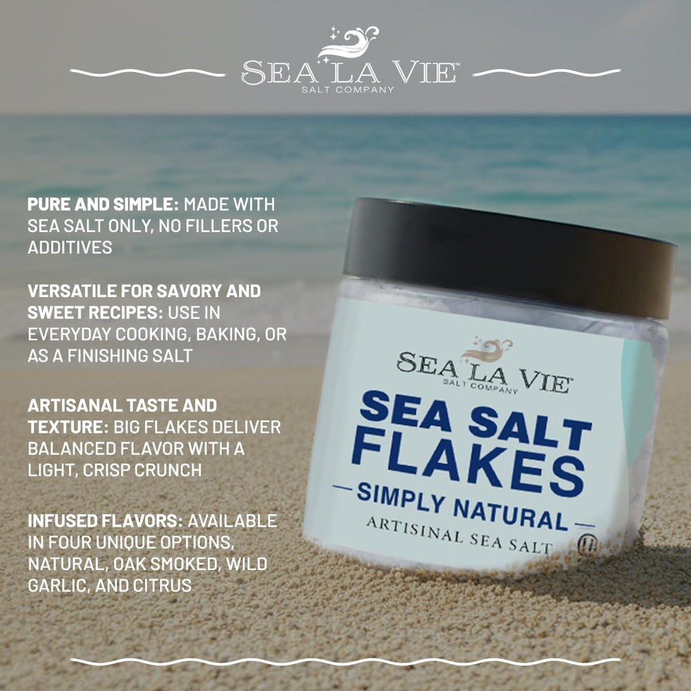 Galil Sea La Vie salt flakes in a hand portion.