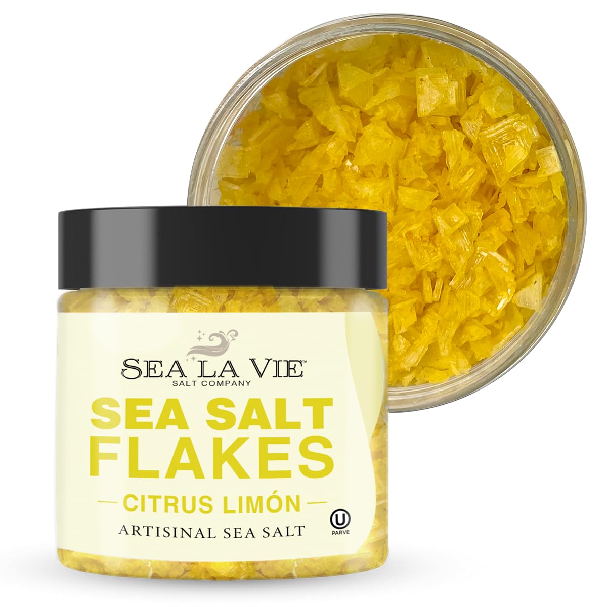 Galil Sea La Vie salt flakes in a jar deliver artisanal finishing flavor.