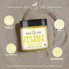 Galil Sea La Vie salt flakes with lemon zest accent for seafood.