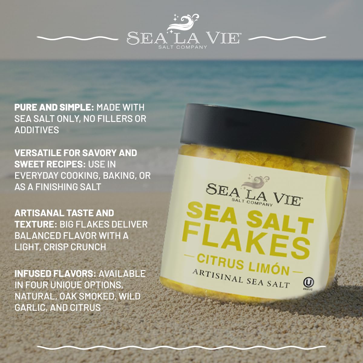 Packaging image of Galil Sea La Vie artisanal salt showcases premium quality.