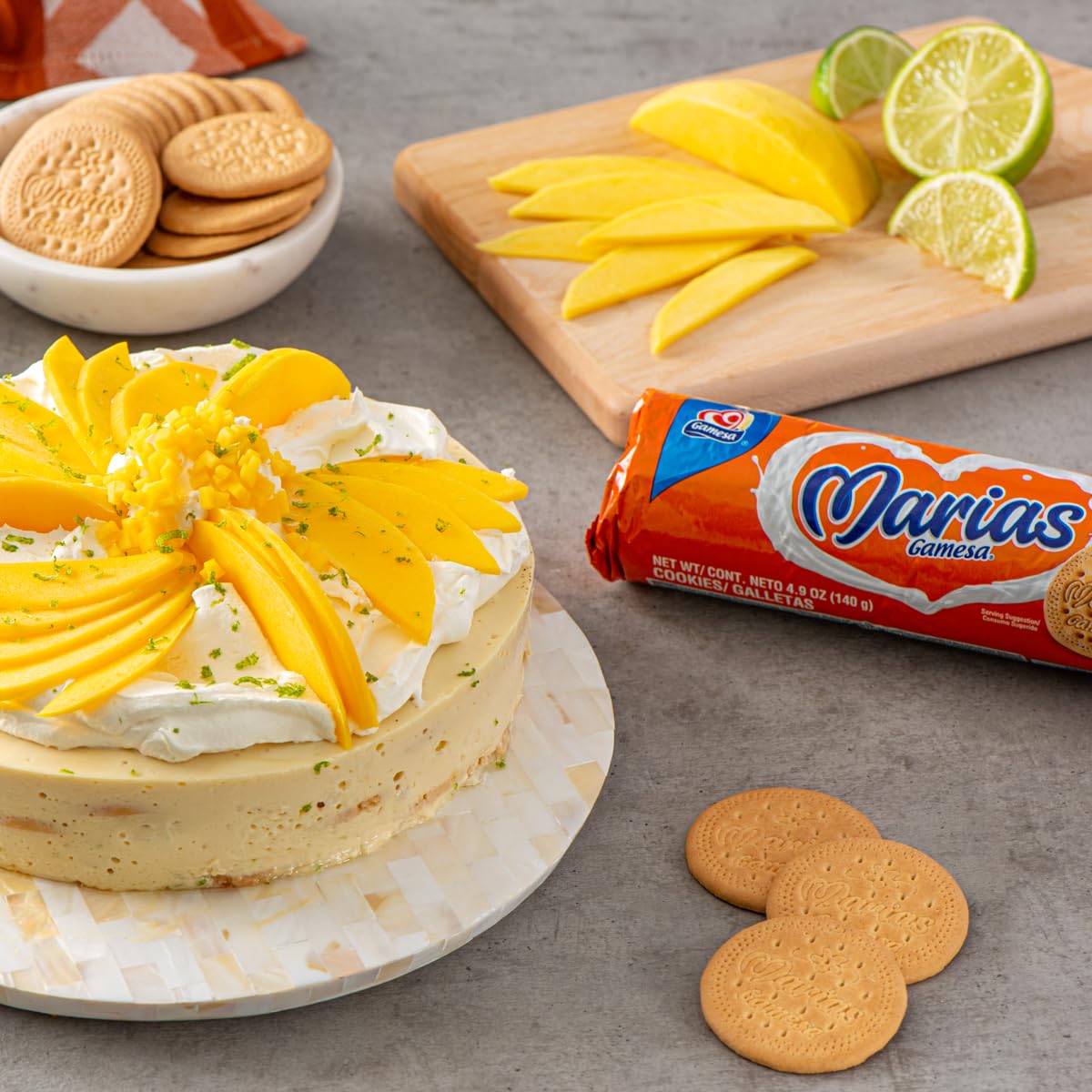 Packaging variation shown with Gamesa Marias cookies.