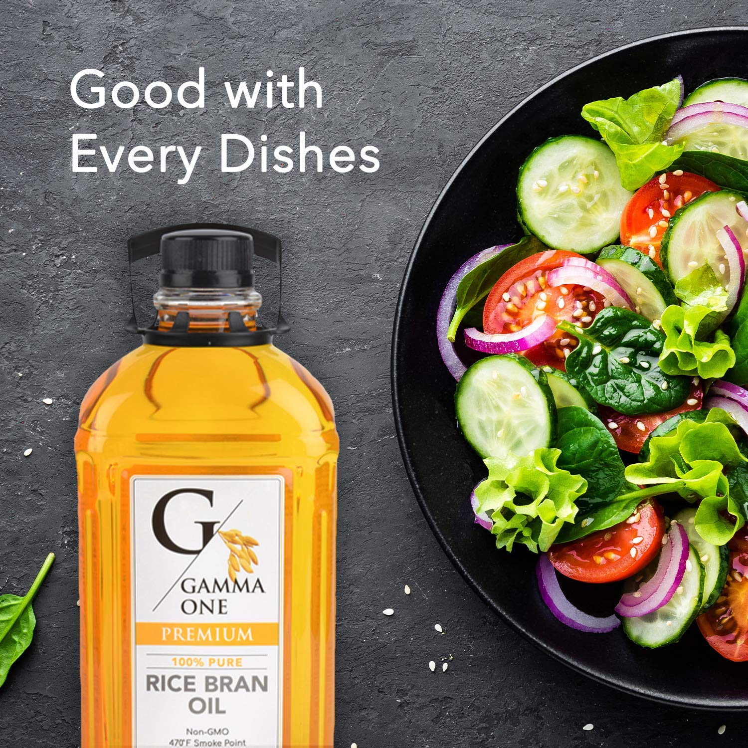 Gamma One Rice Bran Oil salad dressing focus for light flavor