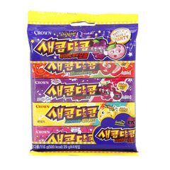 GANGWON sweet and sour chewy candy packaging shows colorful flavors for sharing.