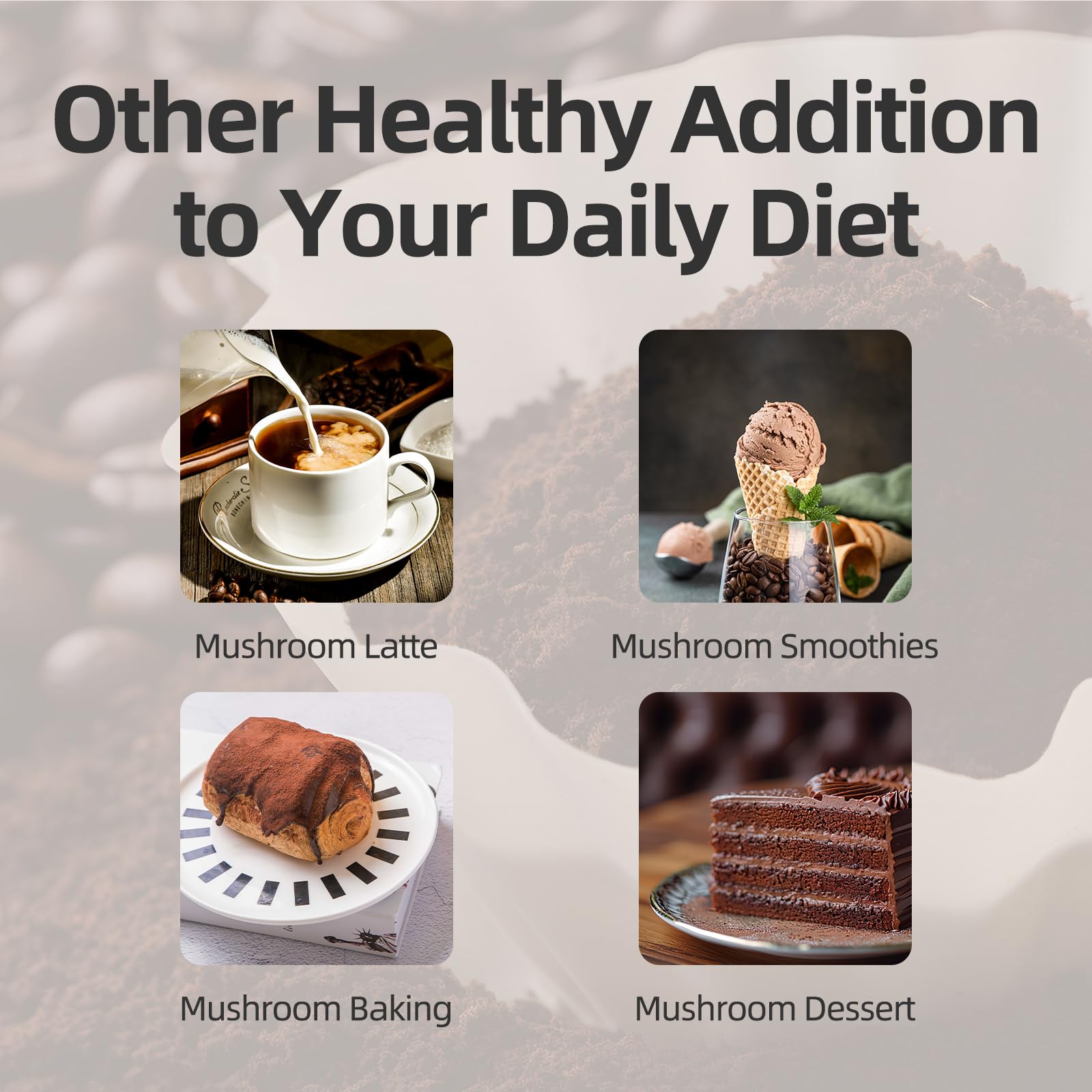 GANOHERB Reishi coffee mix in a mug, no sugar added for a clean taste.