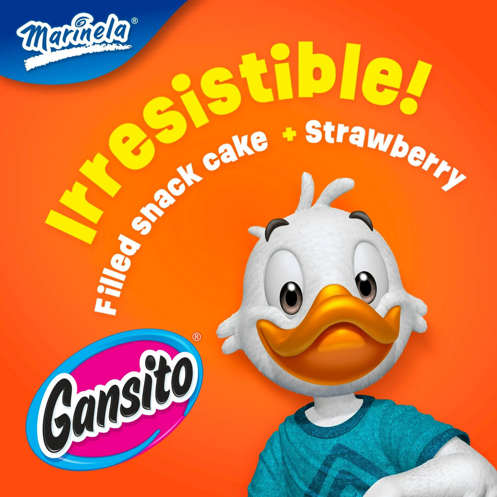 Gansito mini Gansito tasting-serve illustrates a creamy filling with strawberry jam