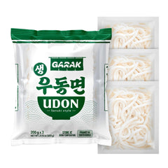 Garak udon noodles 3-minute pack-shot highlights quick meal prep.