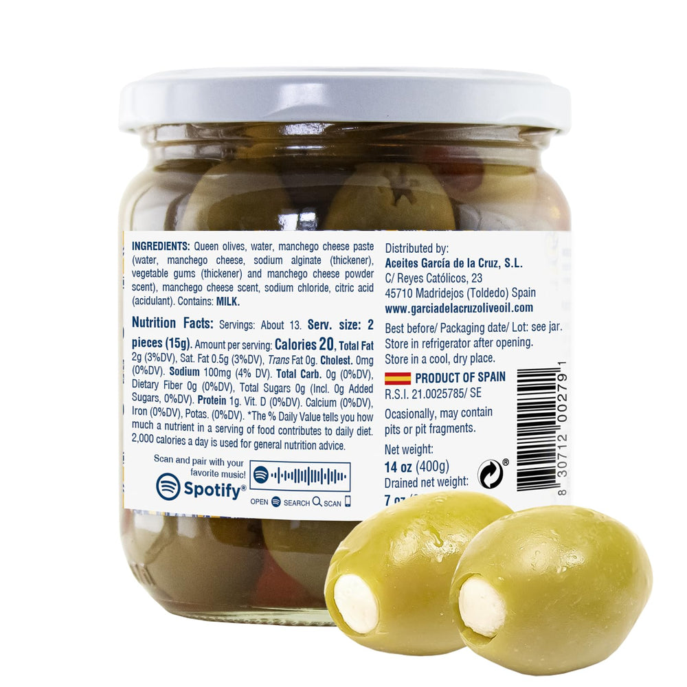 García DE LA cruz 1872 olives on a tapas board, elevating appetizers and charcuterie.