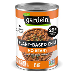 Gardein Plant-Based Chili No Beans can with bold flavor and protein