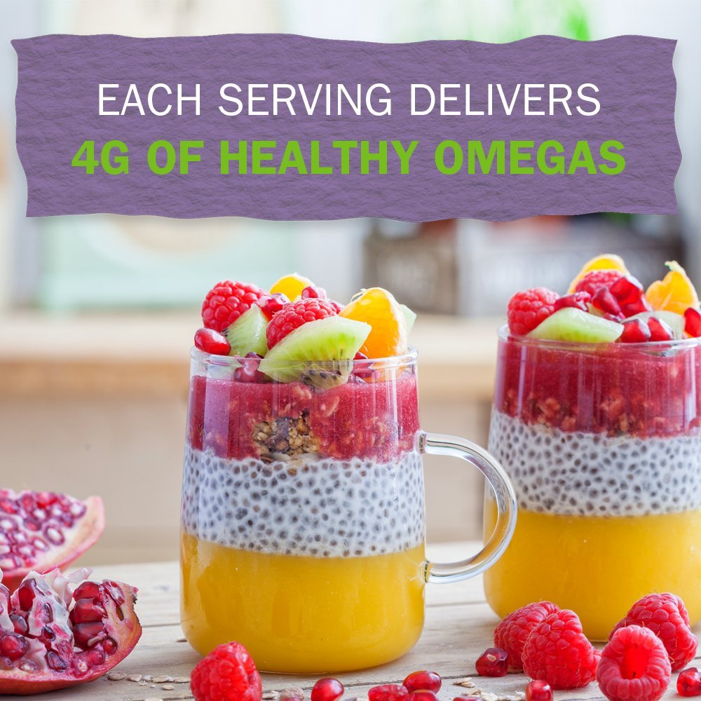 Garden of Life chia seeds fiber-packed topping for bowls and desserts.