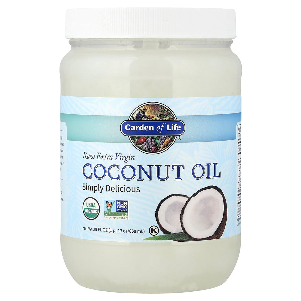 Garden of Life coconut oil applied to skin for moisturized care