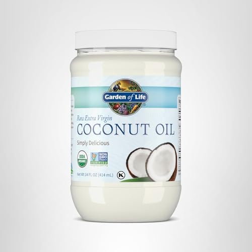 Garden of Life coconut oil for skin and hair care usage.