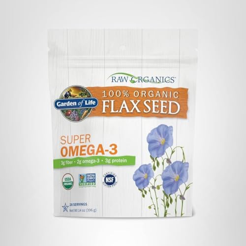 Garden of Life flax seed in smoothie image illustrating versatile daily use.
