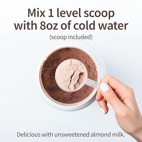 Garden of Life Meal Replacement Shakes chocolate poured into blender for a satisfying meal.