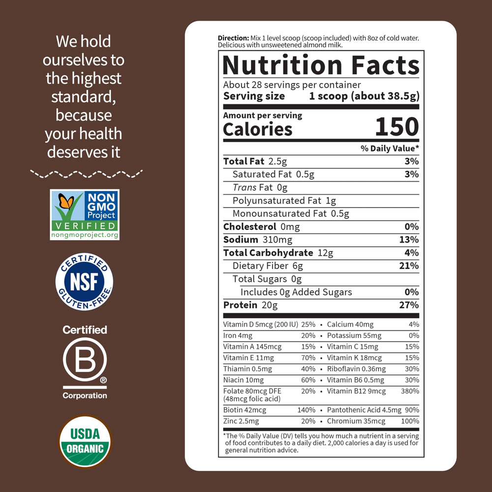 Garden of Life Raw Organic Meal Shake chocolate smoothie blending demonstrates versatile use in drinks.