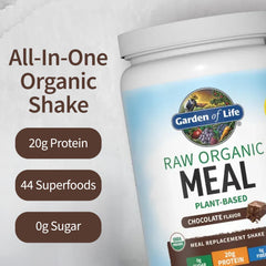 Garden of Life Raw Organic Meal Shake chocolate USDA Organic label signals trusted, organic ingredients.