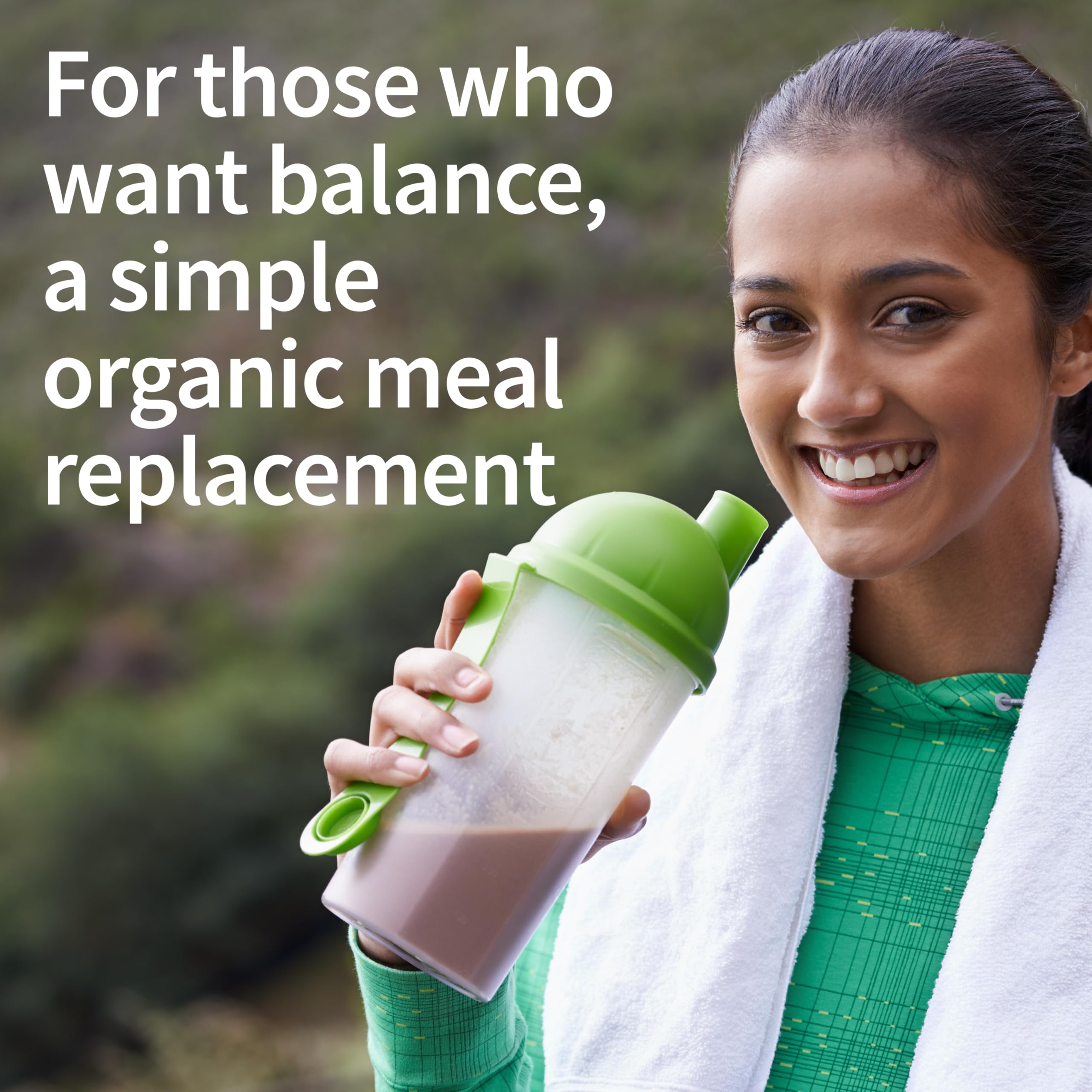 Garden of Life Raw Organic Meal Shake chocolate vegan certification badge communicates plant-based quality.