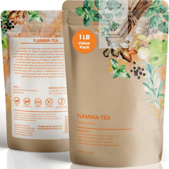 Gardenika Flamma-tea loose-leaf turmeric and ginger blend for caffeine-free wellness.