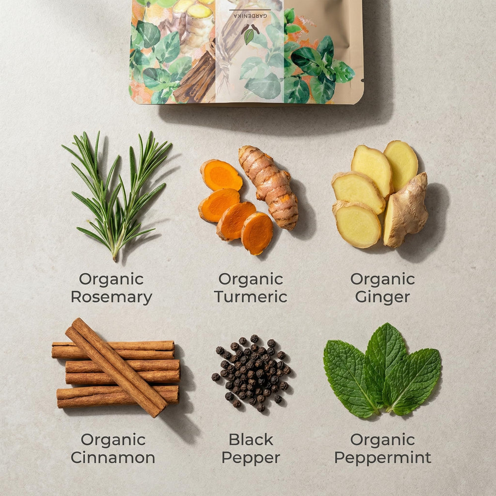 Gardenika Flammatea packaging tin, ideal for preserving fresh organic blend