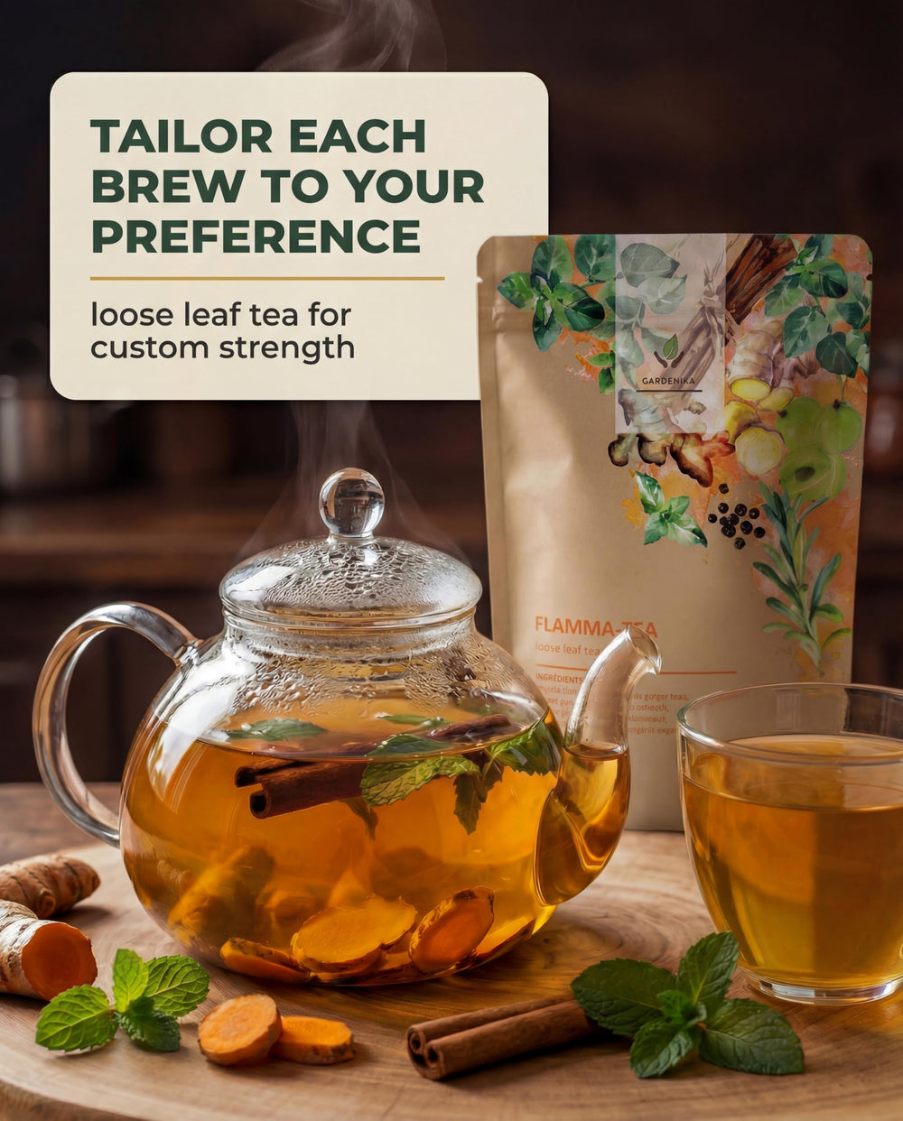 Gardenika Flammatea travel bottle ready tea for on-the-go wellness