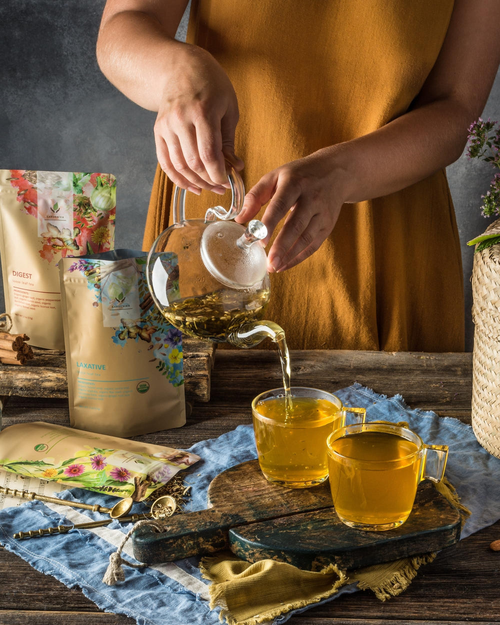 Gardenika hot brew setup ready for cozy mornings and mindful tea rituals.