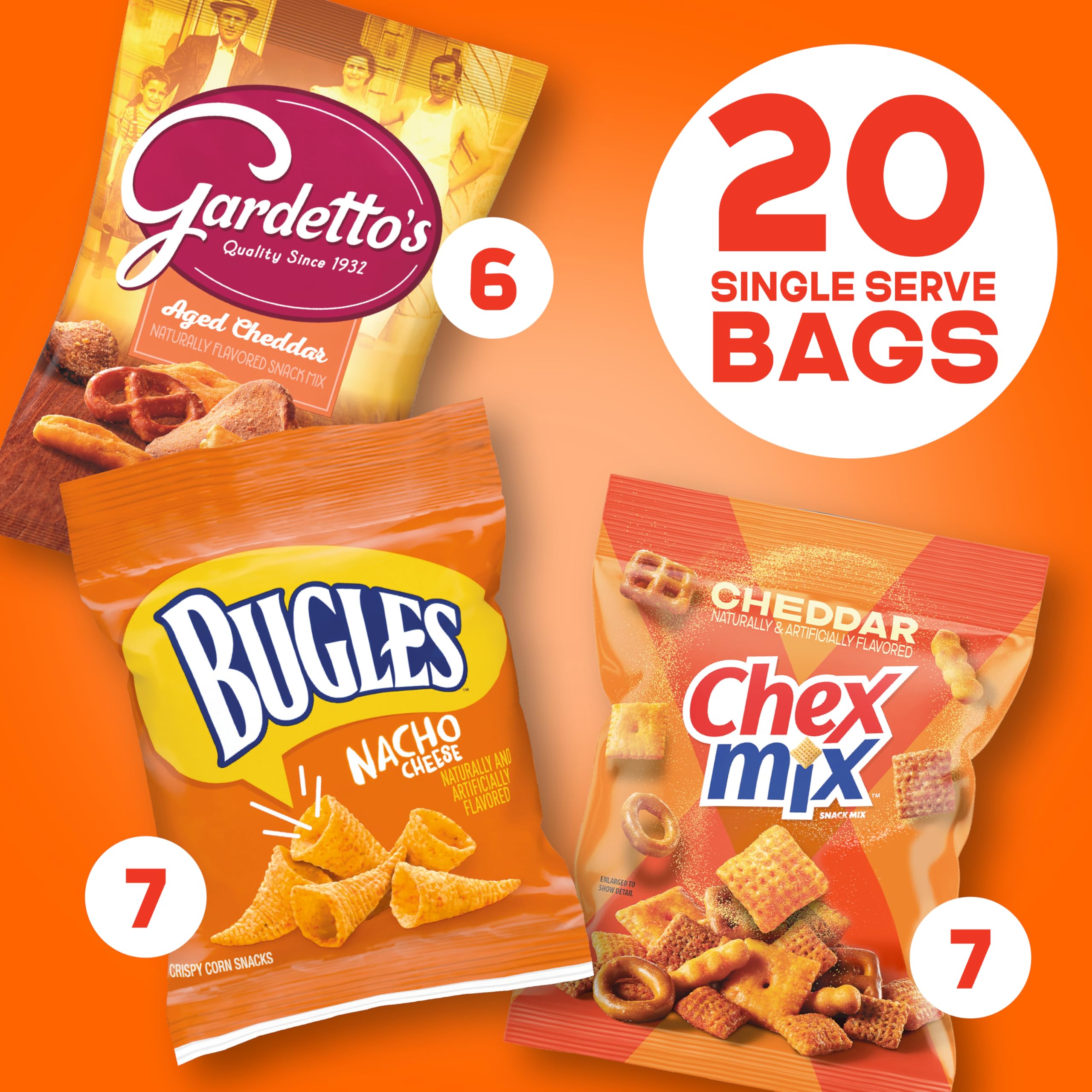 Gardetto's Aged Cheddar snack bags with savory crunch for lunch breaks