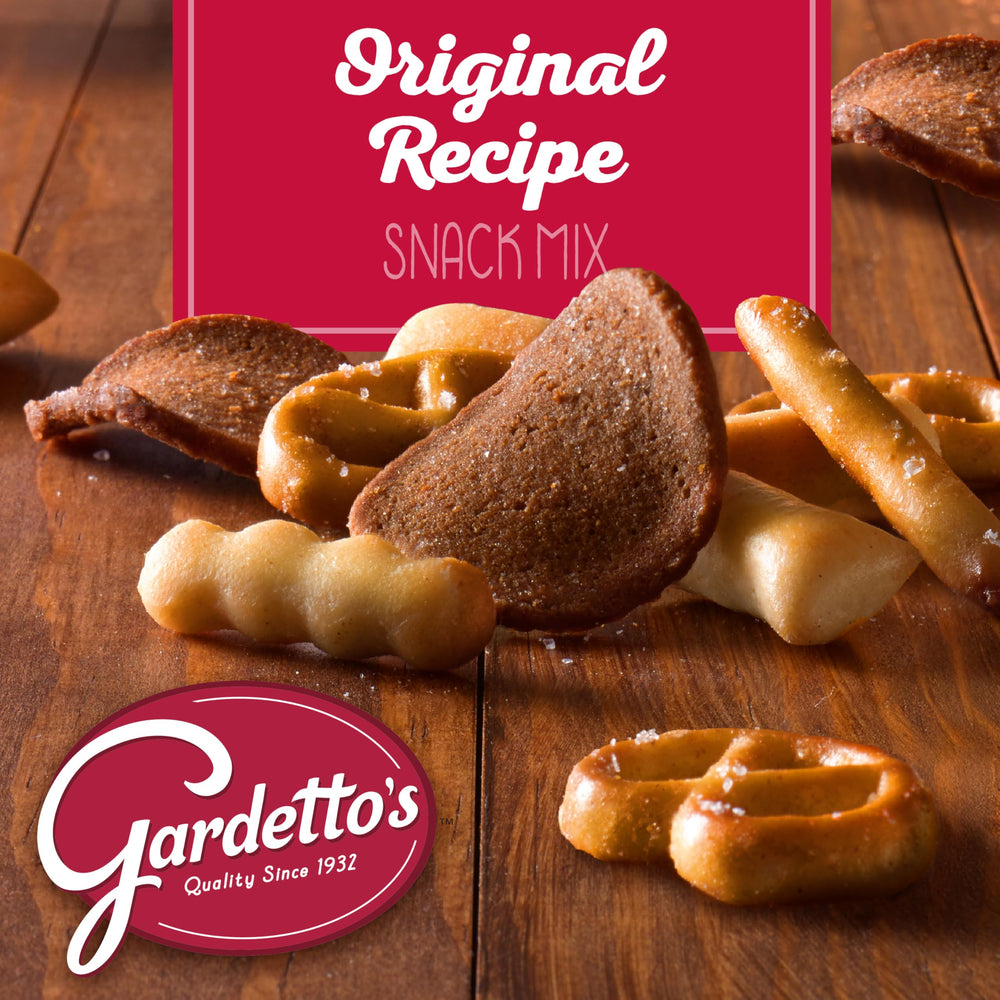 Close-up of crunchy breadsticks and rye chips from Gardetto's Original Recipe for a satisfying crunch.