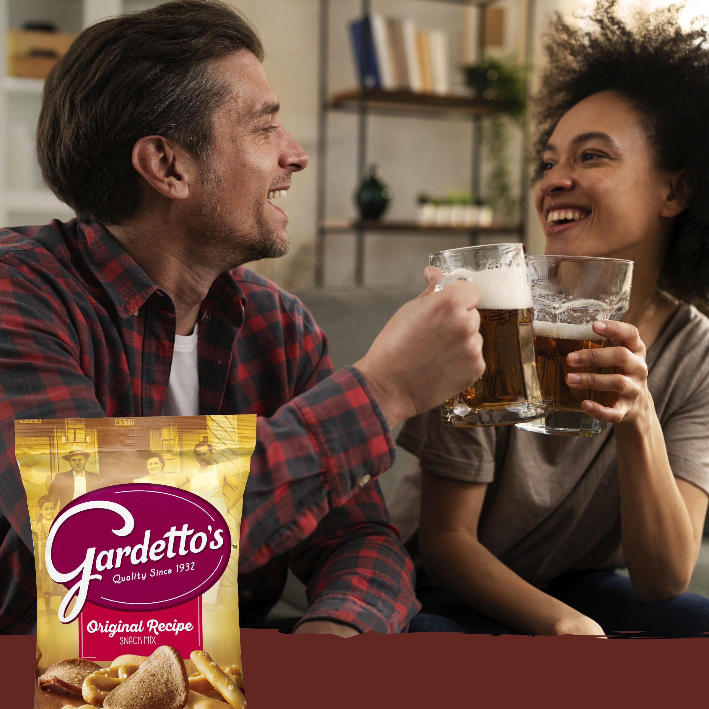 Party table with Gardetto's as a crowd-pleasing snack