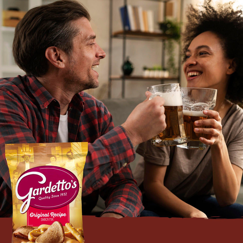 Party table with Gardetto's as a crowd-pleasing snack