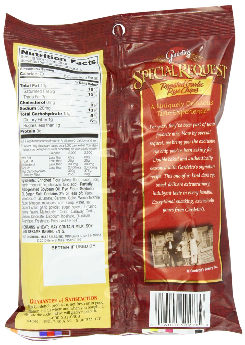 Close-up of Gardetto's rye chips showing toasted texture and garlic notes