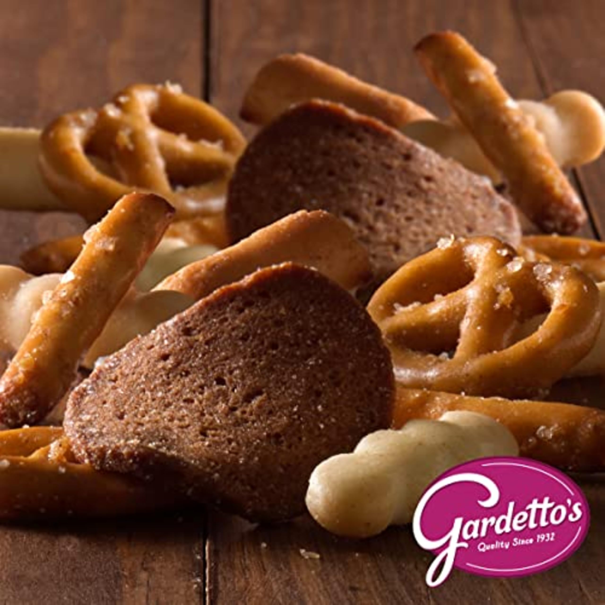 Gardetto's salted pretzels detail showcases golden crust and salt balance