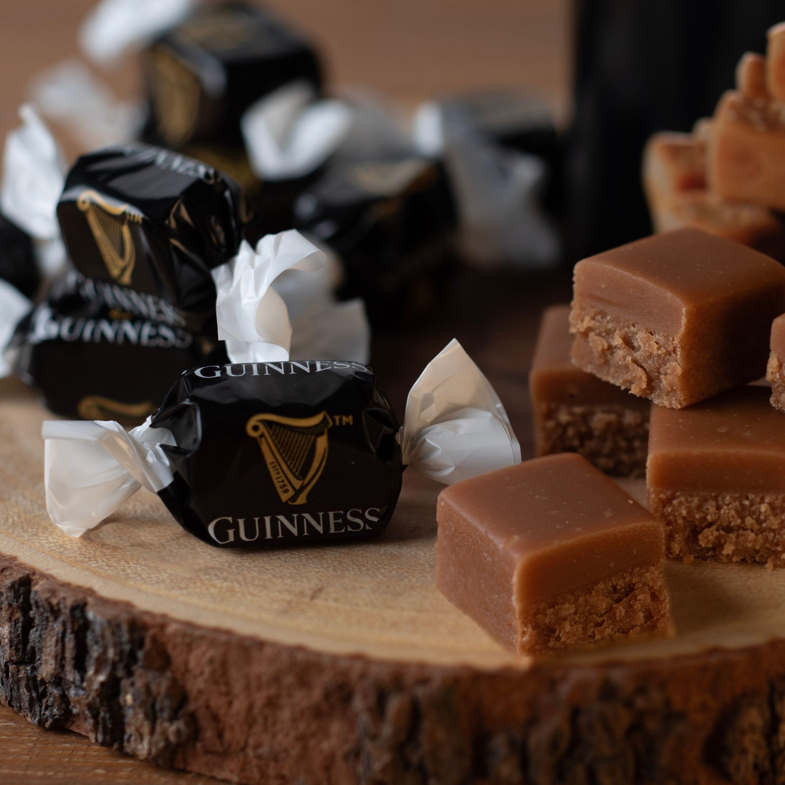 Gardiners of Scotland Guinness Luxury Fudge tin packaging highlighting elegant sharing gift option.
