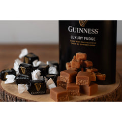 Gardiners of Scotland Guinness Luxury Fudge tin served as a refined treat after dinner.