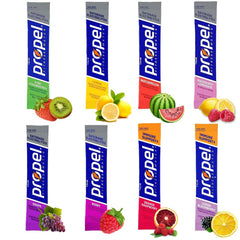 Garizze powder packets sampler with 40 sticks in eight flavors for active hydration