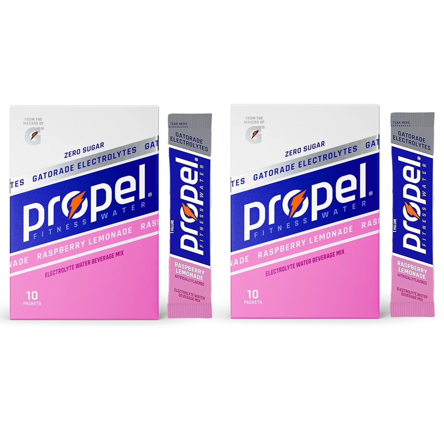 GARIZZE Propel box with Raspberry Lemonade packets for on-the-go hydration.