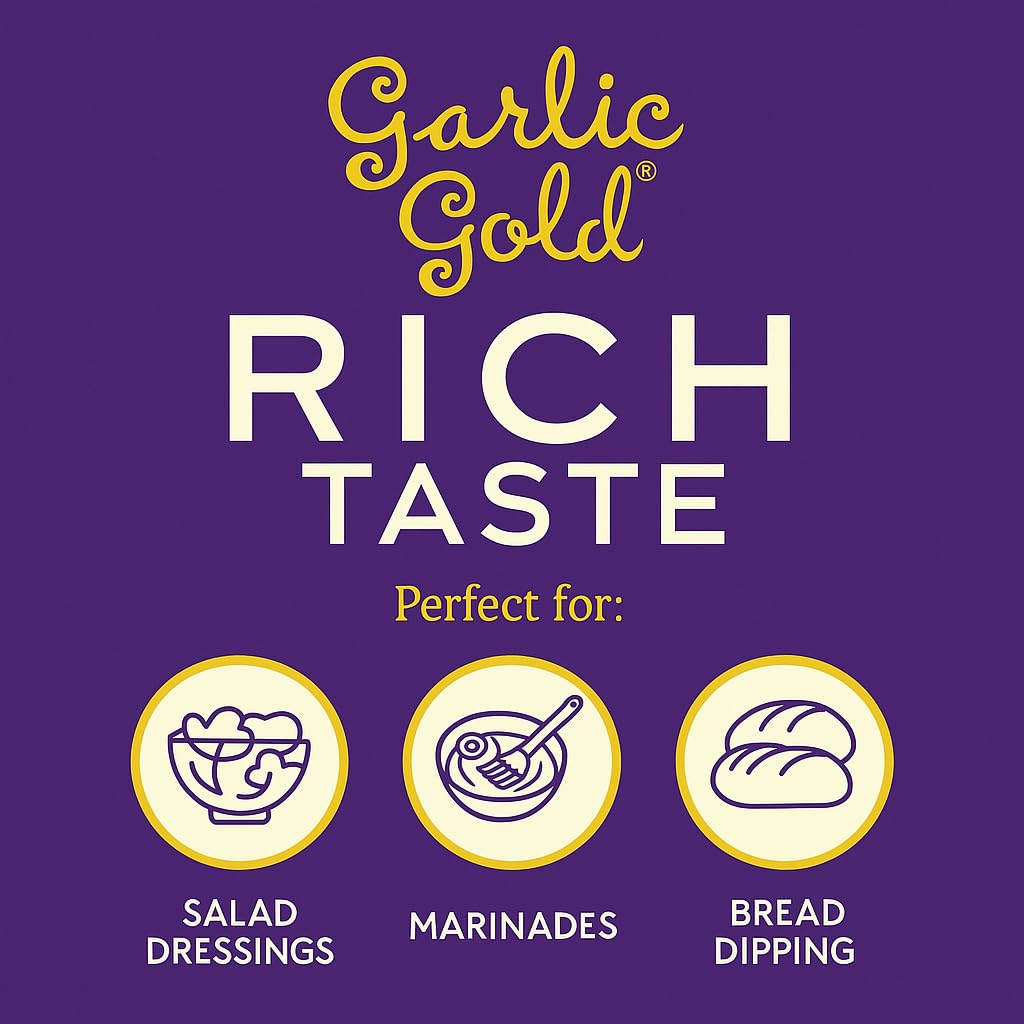 Garlic Gold label artisan pack highlighting USDA organic certification and craftsmanship.