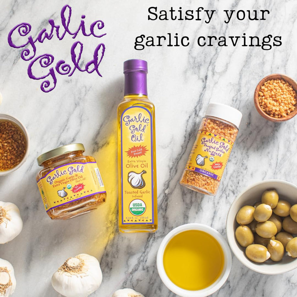 Cooking with Garlic Gold nuggets sizzling in a pan for stir-fries.