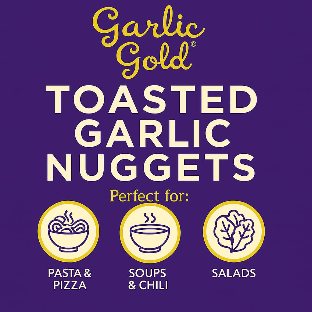 Garlic Gold Toasted Nuggets sprinkled on fresh salad for quick flavor.