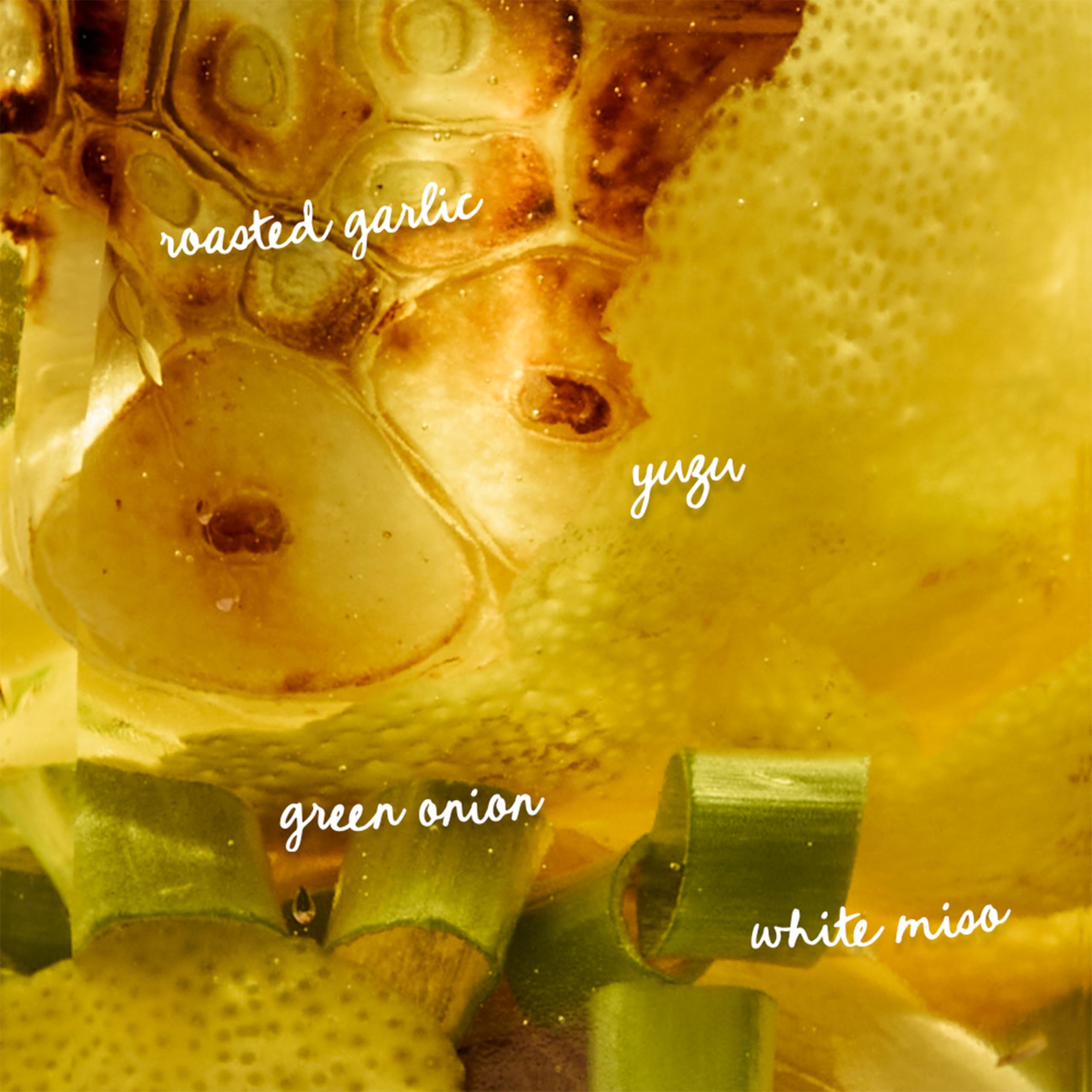 Garlic infusion close-up emphasizes flavor depth from Nara Smith collaboration.