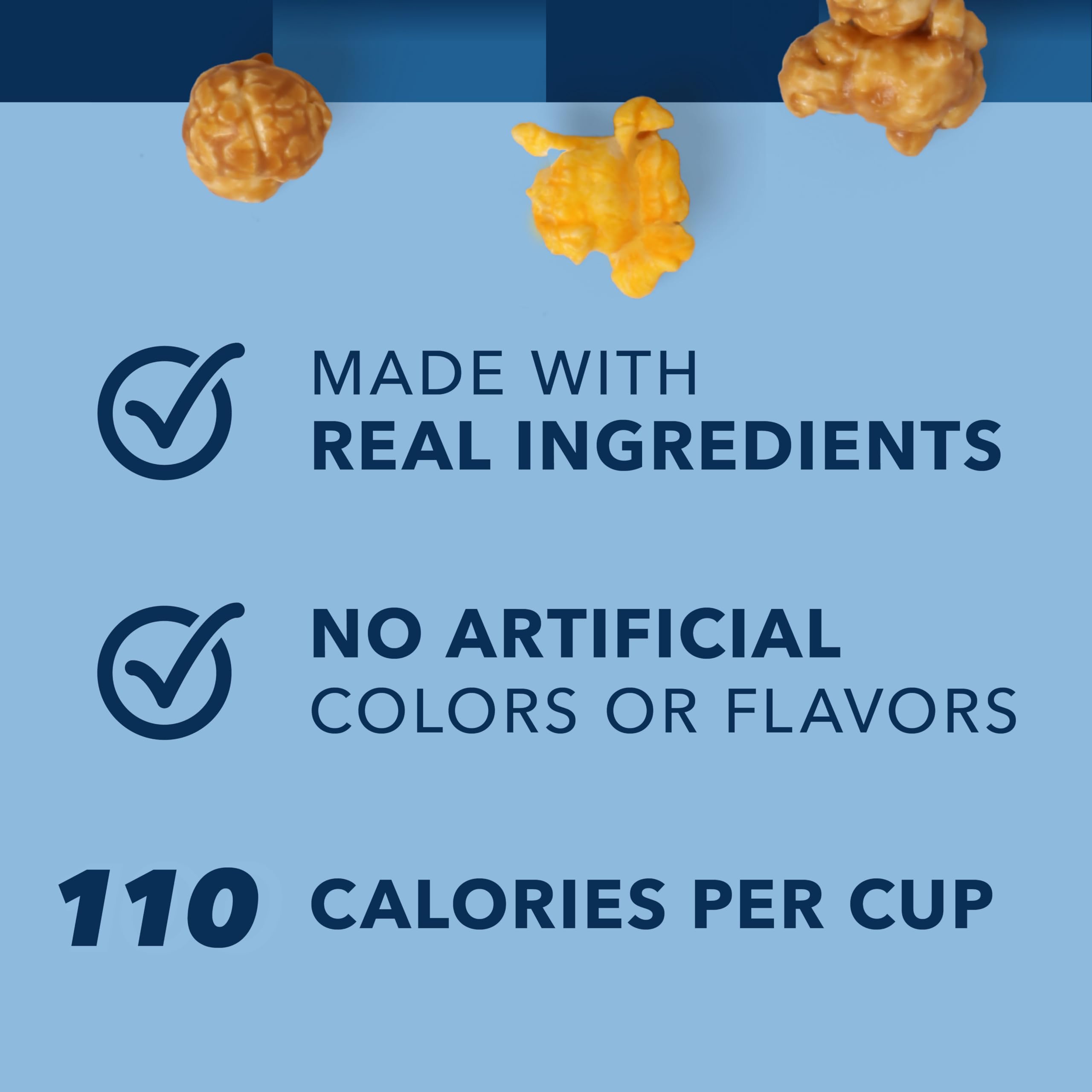Garrett Popcorn Garrett Mix texture close-up reveals cheese and caramel layers.
