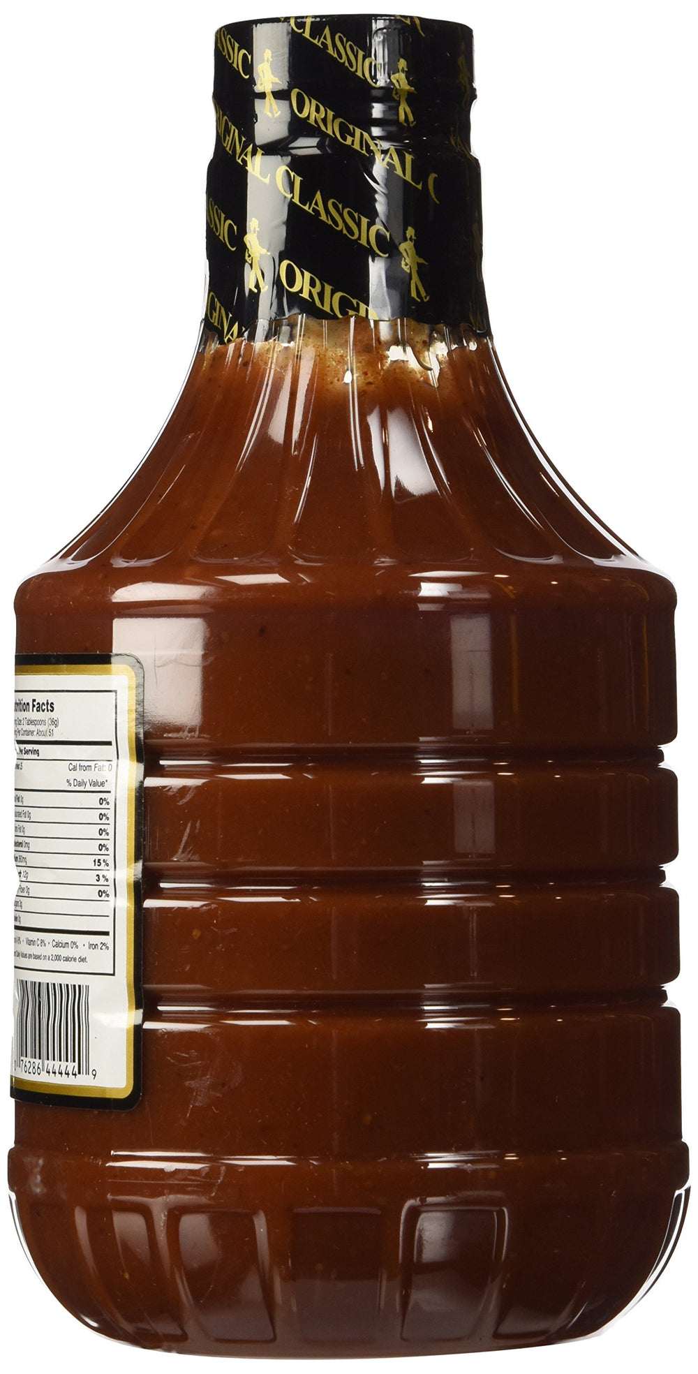 Close-up of Gates sauce texture and glossy finish.