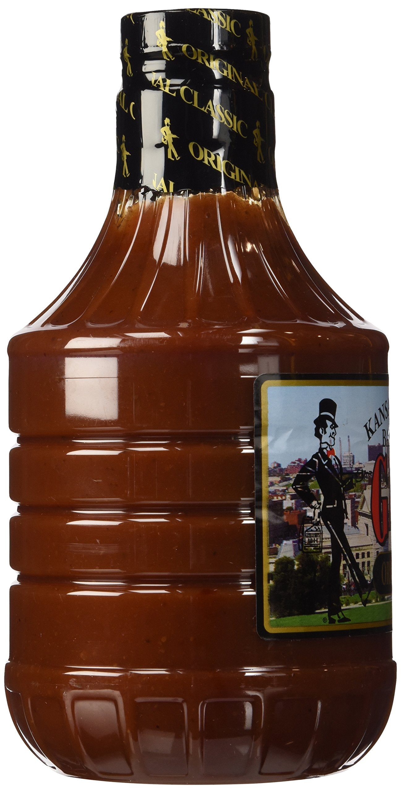 Open Gates Original Bar-B-Q Sauce bottle with spoon for glazing.