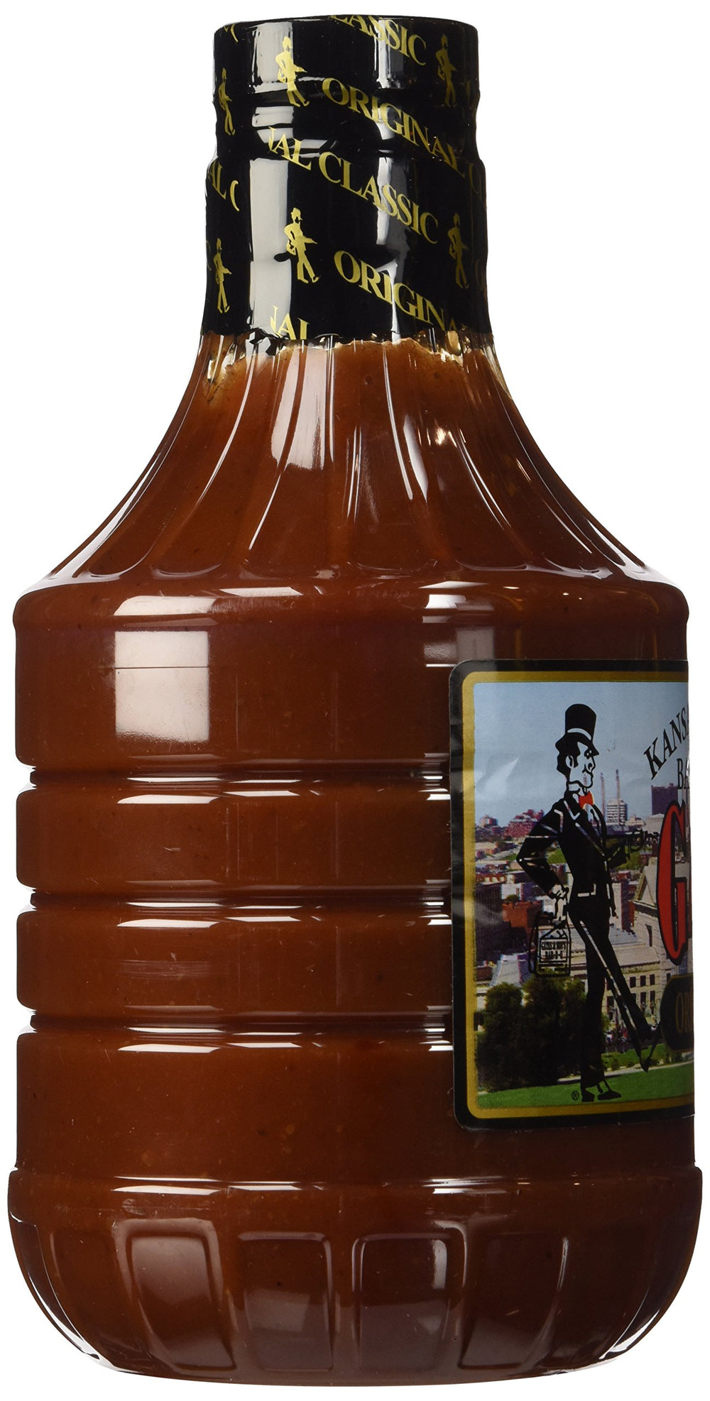 Open Gates Original Bar-B-Q Sauce bottle with spoon for glazing.
