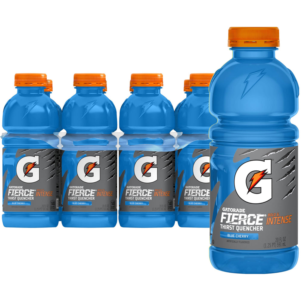 Gatorade Fierce Blue Cherry bottle for on-the-go hydration and bold flavor.