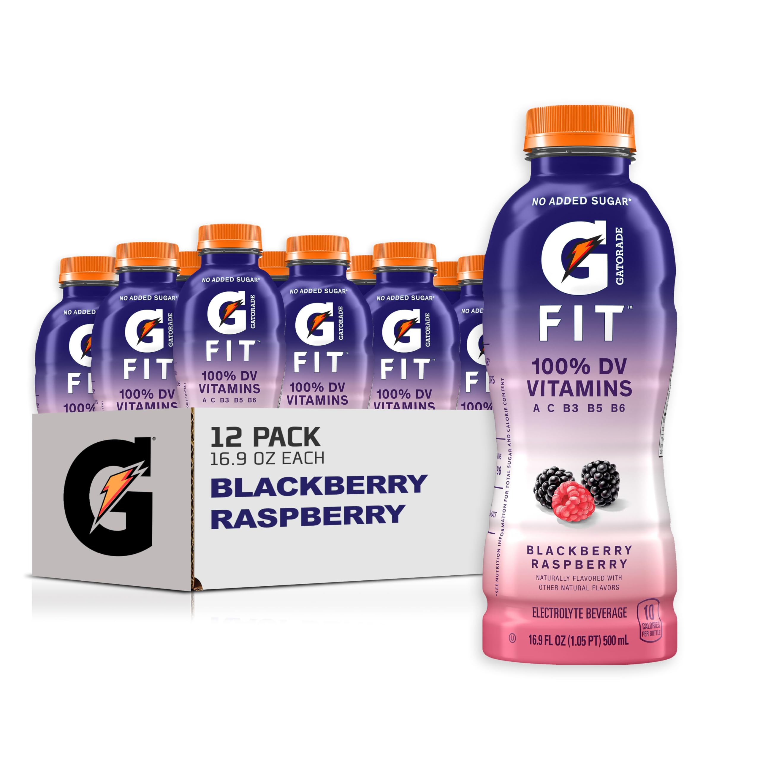 Gatorade Fit blackberry raspberry bottle close-up showcasing real hydration on the go