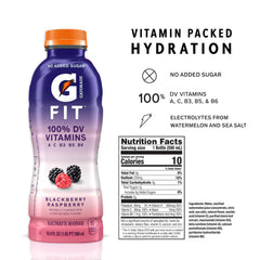 Gatorade Fit bottle highlighting healthy real hydration and no added sugar