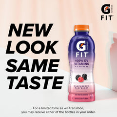 Gatorade Fit bottle close-up noting stevia-sweetened formula and no artificial flavors
