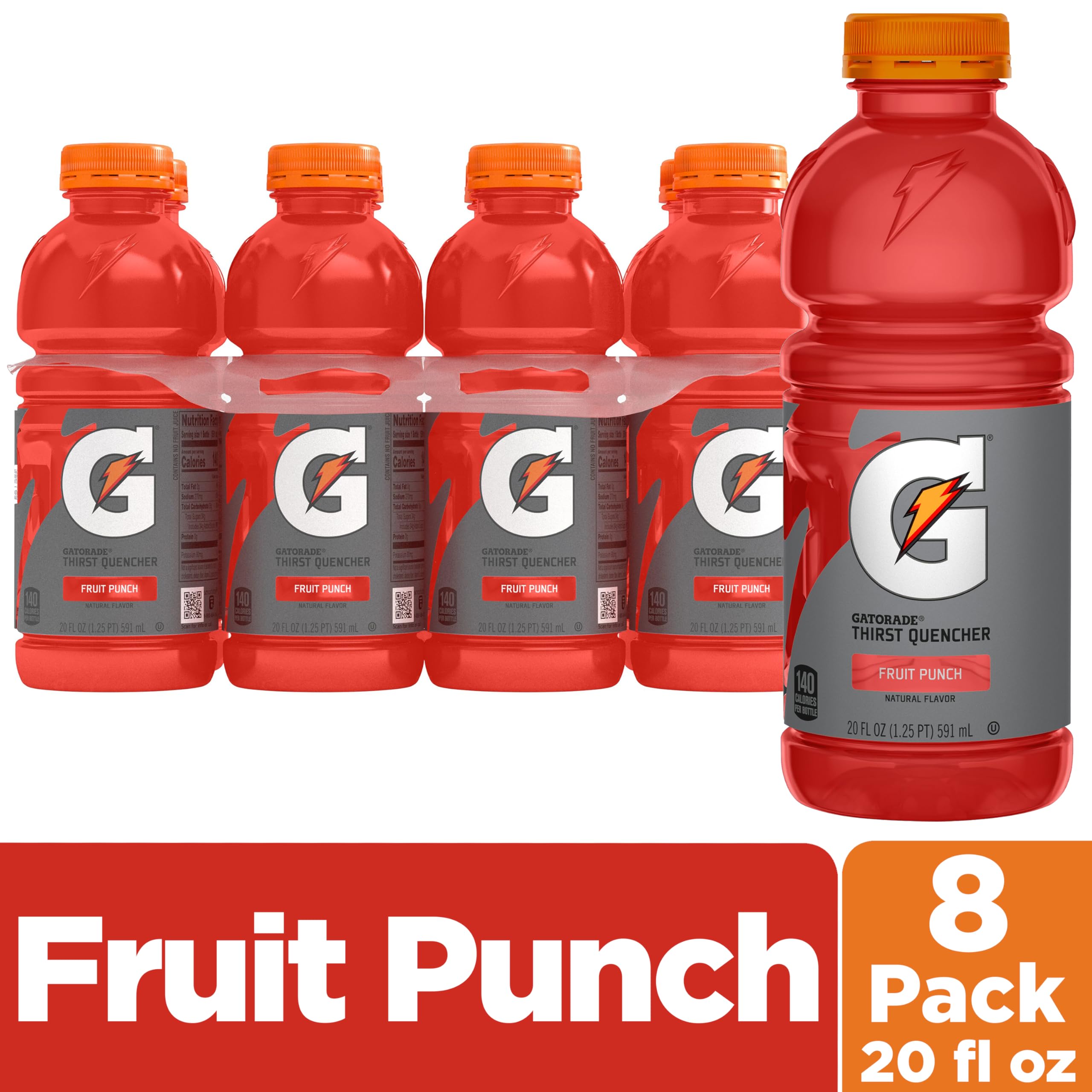 Gatorade Fruit Punch 8-pack bottles ready for team practice
